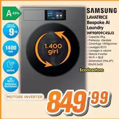 Samsung - Lavatrice Bespoke Al Laundry WF90F09C4SU3