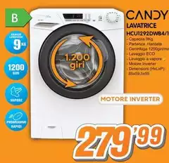 Candy - HCU1292DWB4/1-S Lavatrice 