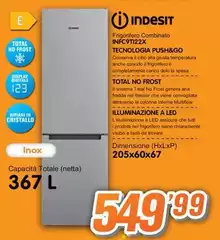 Indesit - Frigorifero Combinato INFC9T122X 