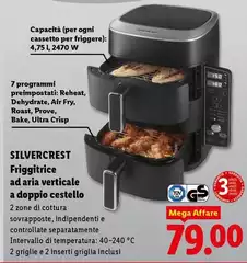 Silvercrest - Friggitrice Ad Aria Verticale A Doppio Cestello