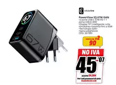 Cellularline - Powerview IQ 67W DG. GN. 2-Zore USB-B-BQ70B