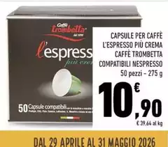 Caffè trombetta - Capsule Per Caffè L'Espresso Più Crema