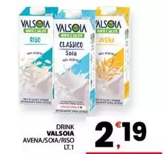 Valsoia - Drink Avena/Soia/Riso