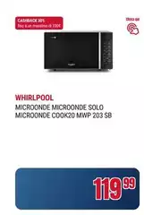 Whirlpool - Microonde Solo Microonde COOK20 Mwp 203 SB Whirlpool - Microonde Solo Microonde COOK20 Mwp 203 SB