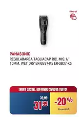 Panasonic - Regolabarba Tagliacap Ric. Mis. 1/ 10mm. Wet Dry Er-gb37-ks Er-gb37-ks