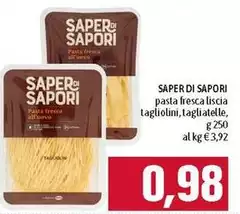 Saper di sapori - Pasta Fresca Liscia Tagliolini Saper di sapori - Pasta Fresca Liscia Tagliolini