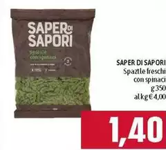 Saper di sapori - Spazzle Fresch Con Spinaci
