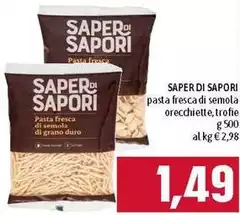 Saper di sapori - Pasta Fresca Di Semola Orecchiette Saper di sapori - Pasta Fresca Di Semola Orecchiette
