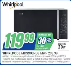 Whirlpool - Microonde Mwp 203 Sb