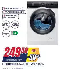 Electrolux - EW6FZBGUA lavatrice Caricamento frontale 10,5 kg 1400 Giri/min A Bianco