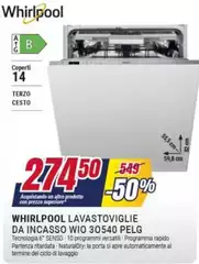 Whirlpool - Lavastoviglie Da Incasso 30540 Pelg Whirlpool - Lavastoviglie Da Incasso 30540 Pelg
