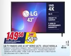 LG - Tv Webos Uhd Ai 43" Serie Ua75 - 43ua74006la