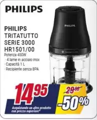 Philips - Tritatutto Serie 3000 Hr1501100 Philips - Tritatutto Serie 3000 Hr1501100