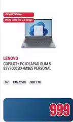 Lenovo - Copilot PC Ideapad Slim 5 83V70005IX+M365 Personal