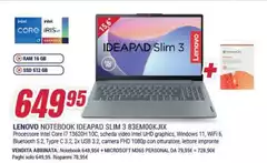 Lenovo - Notebook Ideapad Slim 3 83EM00KJIX