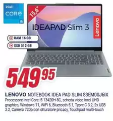 Lenovo - Notebook Idea Pad Slim 83EM00J6IX