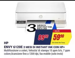 HP - Envy 6120e 3 Mesi Di Instant Ink Con Hp+