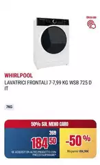 Whirlpool - Lavatrice Frontali 7-7,99 Kg WSB 725 D Whirlpool - Lavatrice Frontali 7-7,99 Kg WSB 725 D