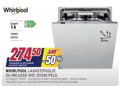 Whirlpool - Lavastoviglie Da Incasso WIO 30540 Whirlpool - Lavastoviglie Da Incasso WIO 30540