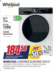 Whirlpool - Lavatrice Slim WSB 725 D IT