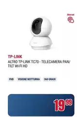 Tp Link - Altreiro TP-LINK TC70 - Telecamera Pan/Tilt Wi-Fi HD Tp Link - Altreiro TP-LINK TC70 - Telecamera Pan/Tilt Wi-Fi HD