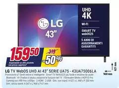 LG - Tv Webos Uhd Ai 43" Serie Ua75 - 43ua75006la