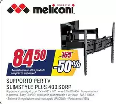 Meliconi - Supporto Per Tv Slimstyle Plus 400 Sdrp