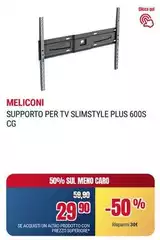 Meliconi - Supporto Per Tv Slimstyle Plus 600S Cg