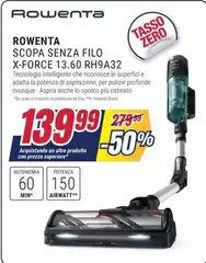 Rowenta - Scopa Senza Filo X-Force 13.60 RH9A32