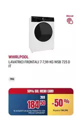 Whirlpool - Lavatrice Frontali 7-7,99 Kg WSB 725 D