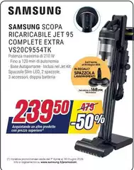 Samsung - Scopa Ricaricabile Jet 95 Complete Extra Vs20c9554tk