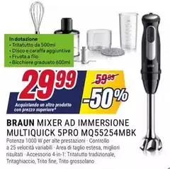 Braun - Mixer Ad Immersione Multiquick 5Pro MQ55254MBK