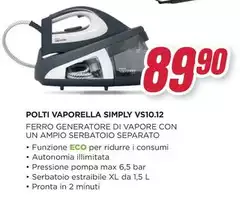 Polti - Vaporella Visometra S Veso Dolti per Vapore Con Ferro a vapore con Un ampioni sebatoio Separato