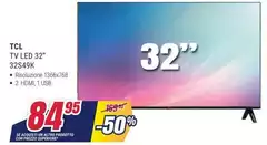 TCL - Tv Led 32" 32S49K