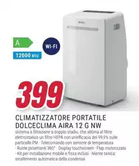 Climatizzatore Portatile Dolceclima Aira 12 G Nw