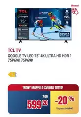 TCL - Tv Google Tv Led 75" 4k Ultra Hd Hdr 1 75p69k 75p69k TCL - Tv Google Tv Led 75" 4k Ultra Hd Hdr 1 75p69k 75p69k