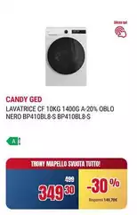 Candy - Gea Lavatrice CF 10KG 1400G A-20% Oblom Zero Bp410bl&s Bp410bl&s Candy - Gea Lavatrice CF 10KG 1400G A-20% Oblom Zero Bp410bl&s Bp410bl&s