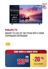 Philips - Smart Tv Led 32" Hd Titan Wifi 3 Hdmi 32phs6000 32phs6000 Philips - Smart Tv Led 32" Hd Titan Wifi 3 Hdmi 32phs6000 32phs6000