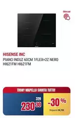 Hisense - Piano Induz 60cm 1Flex+2Z Nero H1621FM