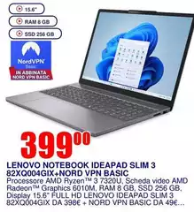 Lenovo - Notebook Ideapad Slim 3 82XQ004GIX+NORD VPN BASIC