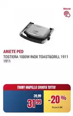 Ariete - Tostiera 1000w Inox Toast&grill