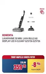 Rowenta - Lavapavime 50 Min. Lava Rullo 60 Display Led X-clean7 Gz5736 Gz5736