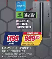 Lenovo - Desktop Gaming Loq 17l 90x000ggyd