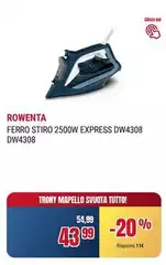 Rowenta - Ferro Stiro 2500w Express DW4308 DW4308 Rowenta - Ferro Stiro 2500w Express DW4308 DW4308