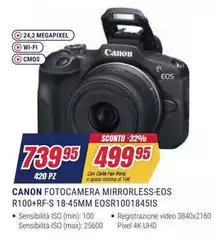 Canon - Fotocamera Mirrorless-eos R100+RF-S 18-45mm EOSR1001845IS Canon - Fotocamera Mirrorless-eos R100+RF-S 18-45mm EOSR1001845IS
