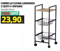 Leonardo - Carrello Cucina  2 Cesti+1