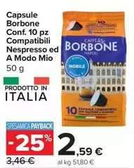 Caffe borbone - Capsule Conf. 10 Pz Compatibili Nespresso Ed A Modo Mio