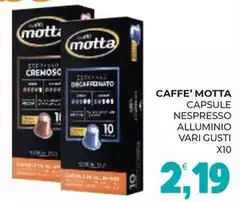 Caffè motta - Capsule Nespresso Alluminio