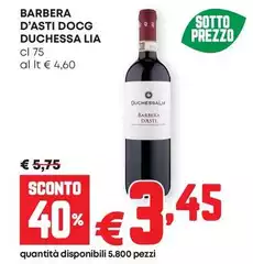 Duchessa lia - Barbera D'Asti DOCG Duchessa lia - Barbera D'Asti DOCG