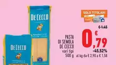 De Cecco - Pasta Di Semola De Cecco - Pasta Di Semola